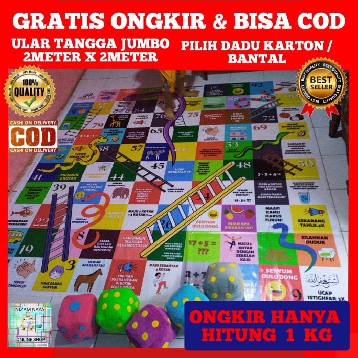 Ular Tangga Raksasa Jumbo 2X2 Meter