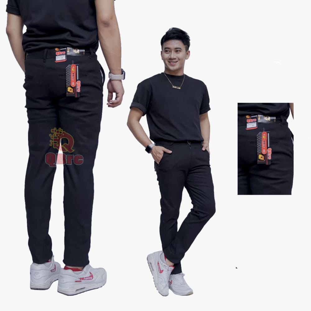 Celana Panjang Chino Chinos Ankel Pants Santai Kasual Formal Hitam Abu Cream Mocca Premium