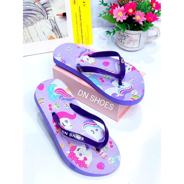Sandal Anak Perempuan Sandal Jepit Anak Karakter kudaponi ungu cute