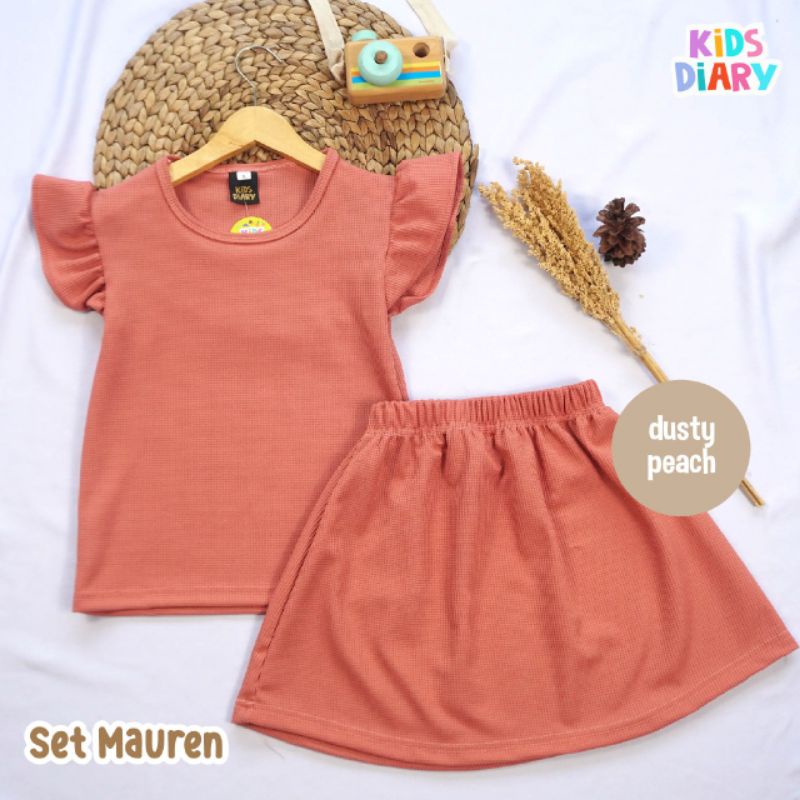 Setelan Baju Anak Perempuan Bawahan Rok Kids Diary Set Mauren