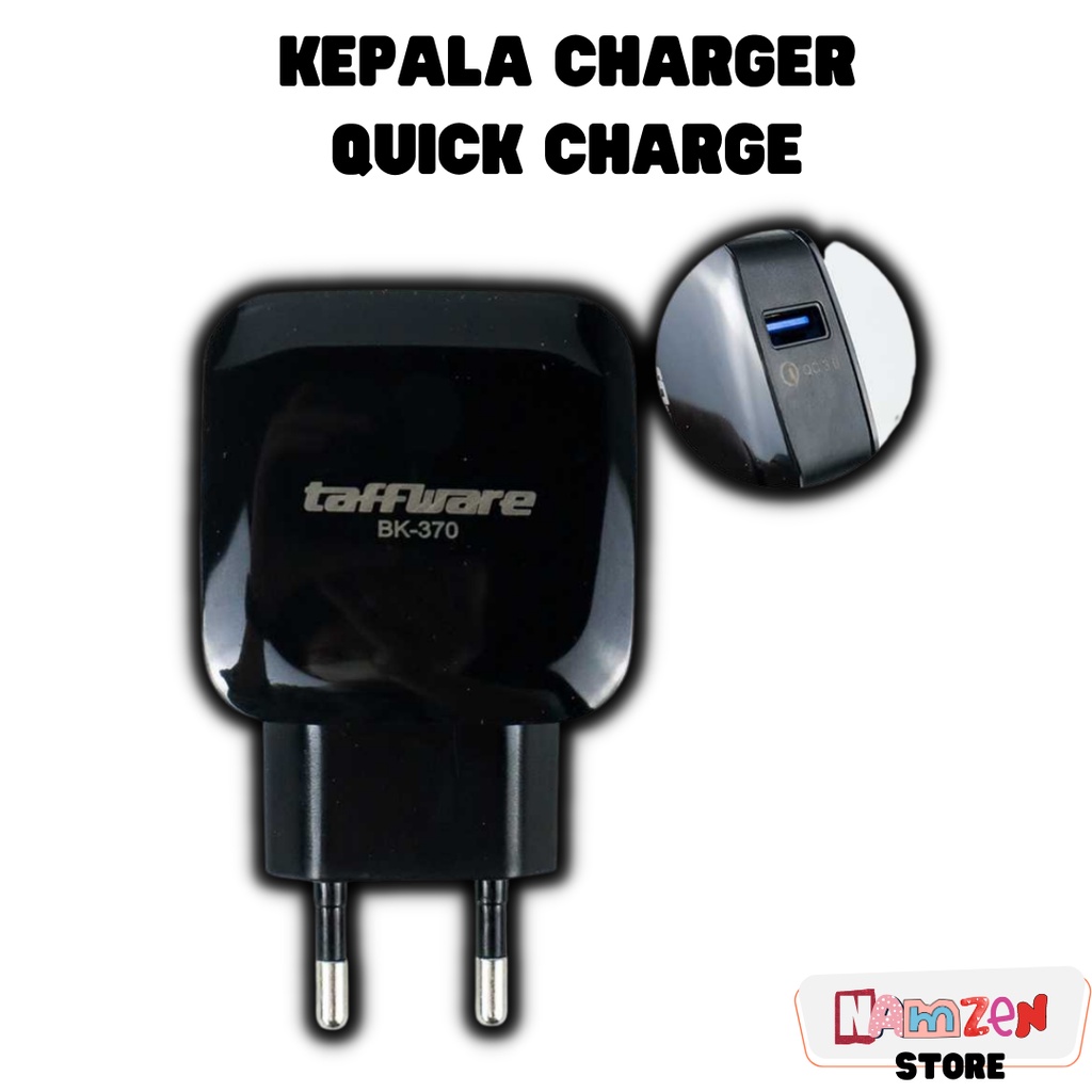 Kepala Charger - Taffware Wall Charger USB 1 Port QuickCharge 3.0 - BK-370