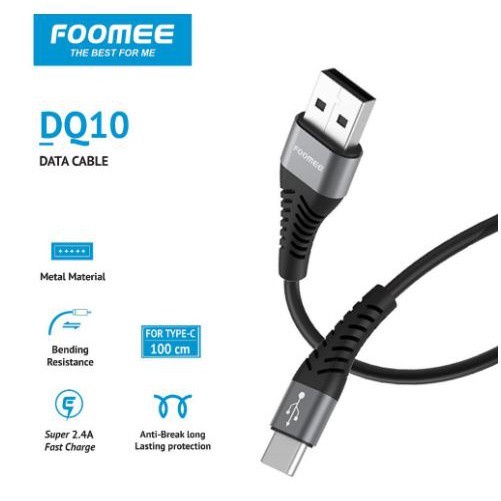 Trend-Kabel Type C Foomee DQ10 100Cm 2.4A Cable Data Transfer Casan Handphone