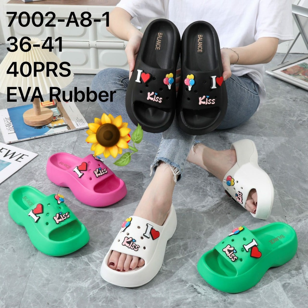 Sandal Karet Fuji Jelly Wedges Fashion Wanita Korea Kekinian Import Model Terbaru Original by AGUNG STYLE Balance 7002-A8-1B