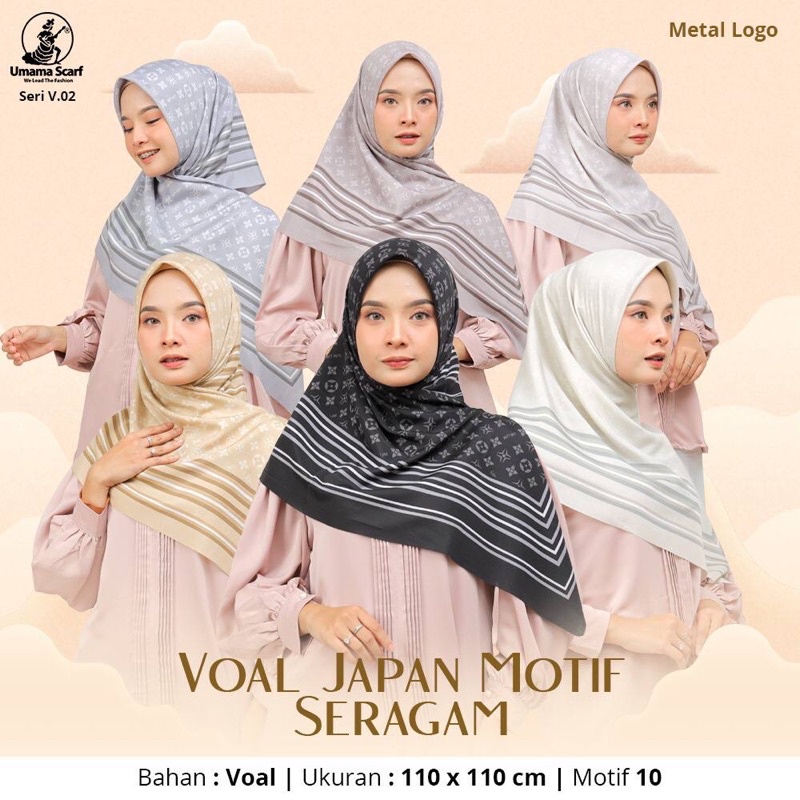 HIJAB VOAL MOTIF UMAMA OSAKA JAPAN HIJAB SQUARE MOTIF SEGIEMPAT/HIJAB MOTIF