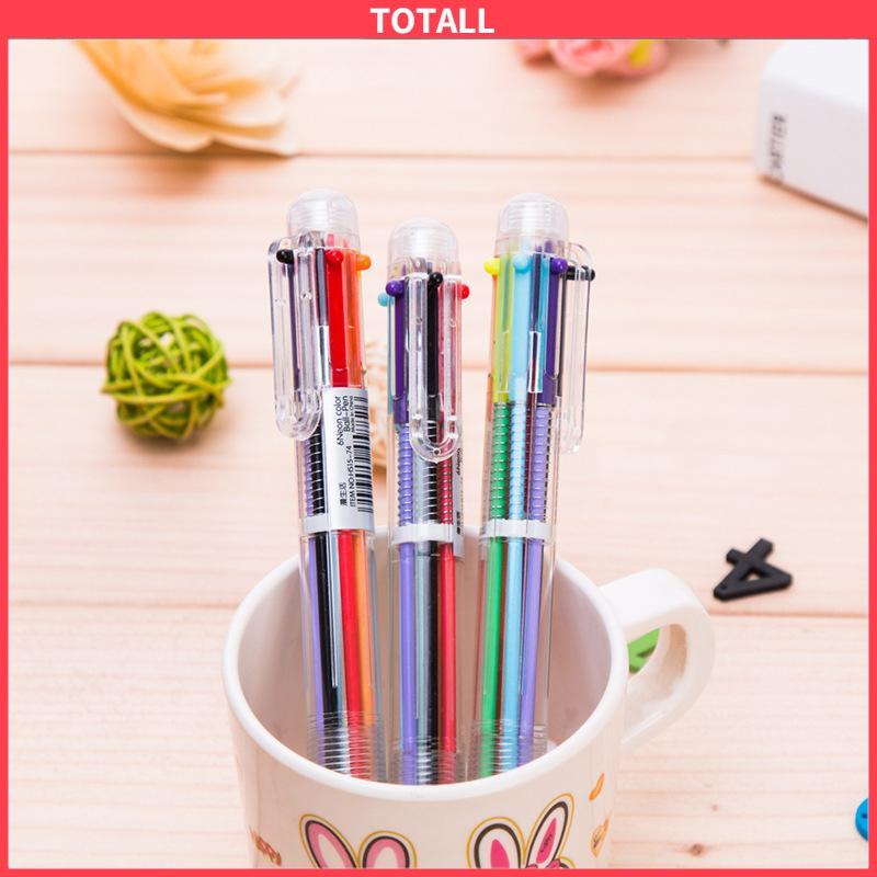 COD Bolpen 6-in-1 0.5MM Multi Warna Untuk Stationery Anak Sekolah Kantor bolpen-Totall