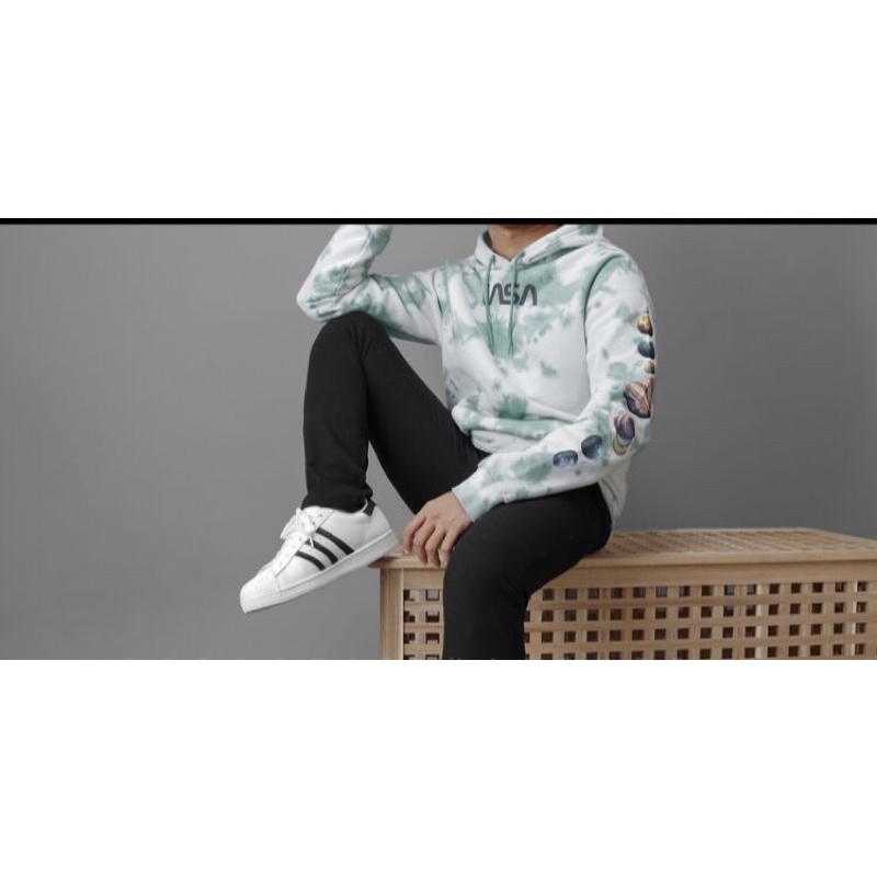Hyperspace  Nasa pullover hoodie frot logo cloud green
