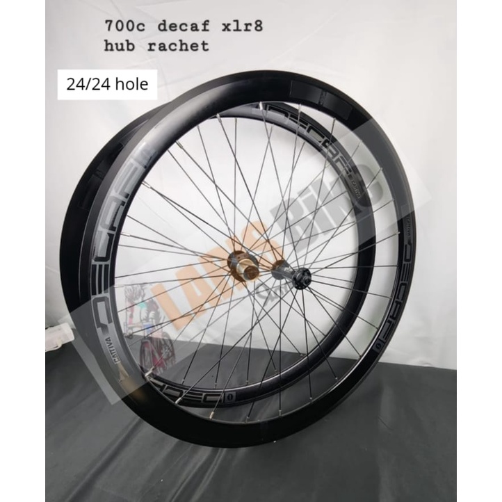 WHEELSET DECAF 700C RACHET RIM BRAKE 24/24 HOLE