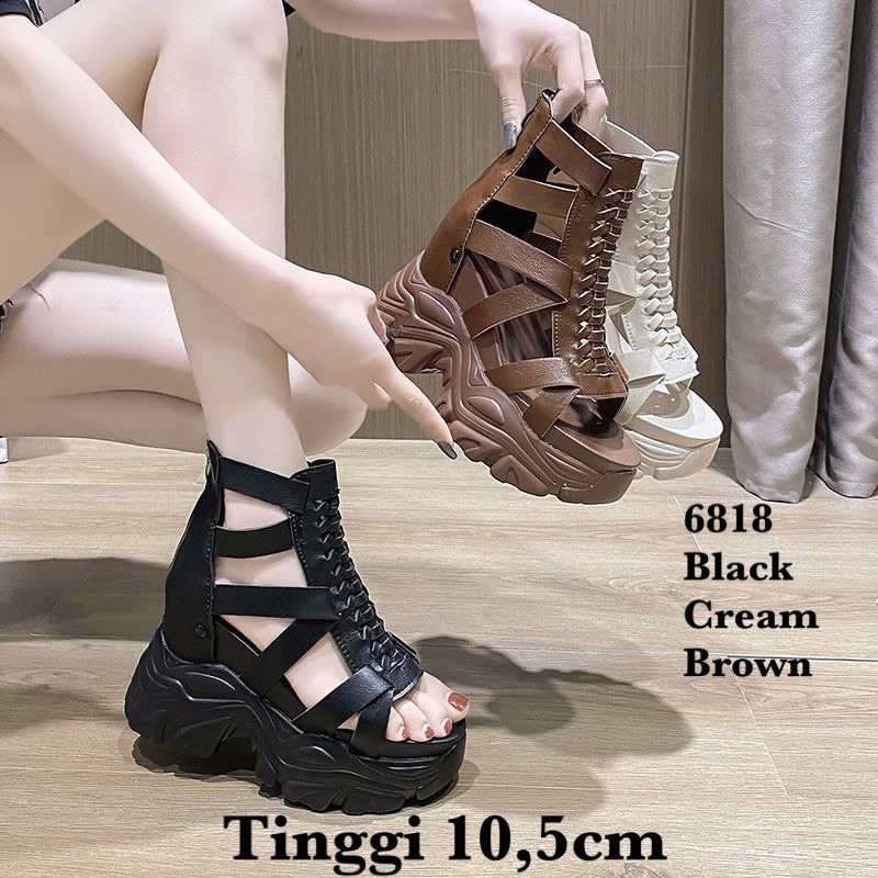 SANDAL WEDGES WANITA  FASHION KOREA 6818