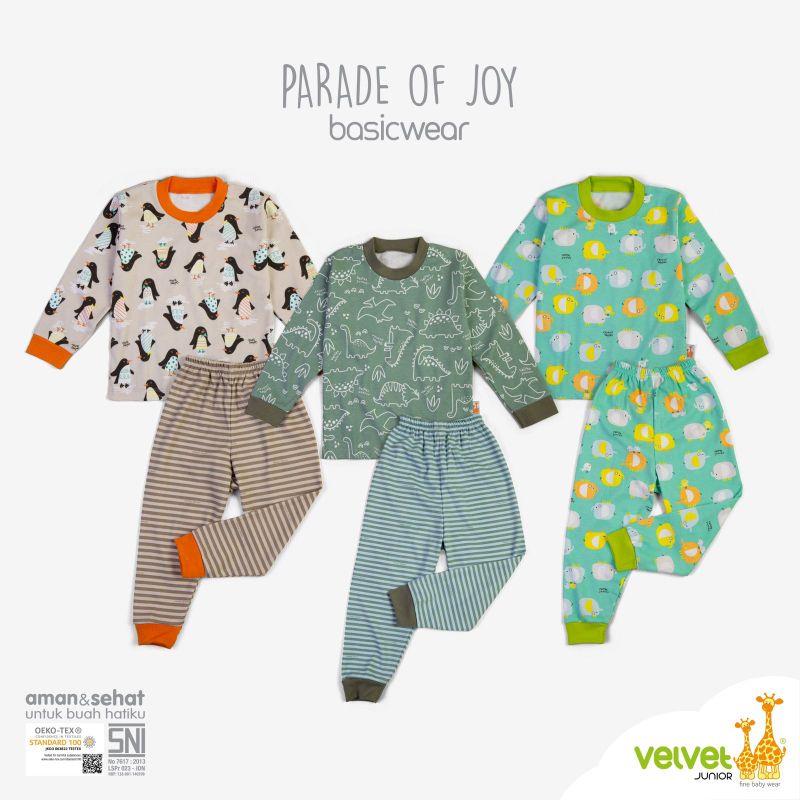 Velvet Stelan Panjang/Velvet Stelan Pjg Basicwear Limited Edition/Baju tidur anak panjang