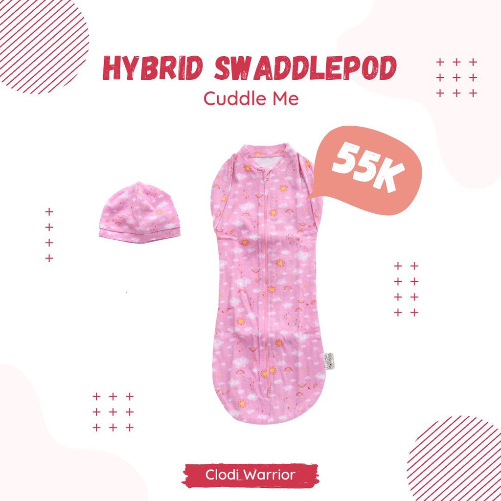 CUDDLE ME Hybrid Swadllepod Bedong bayi instan resleting praktis bahan katun nyaman