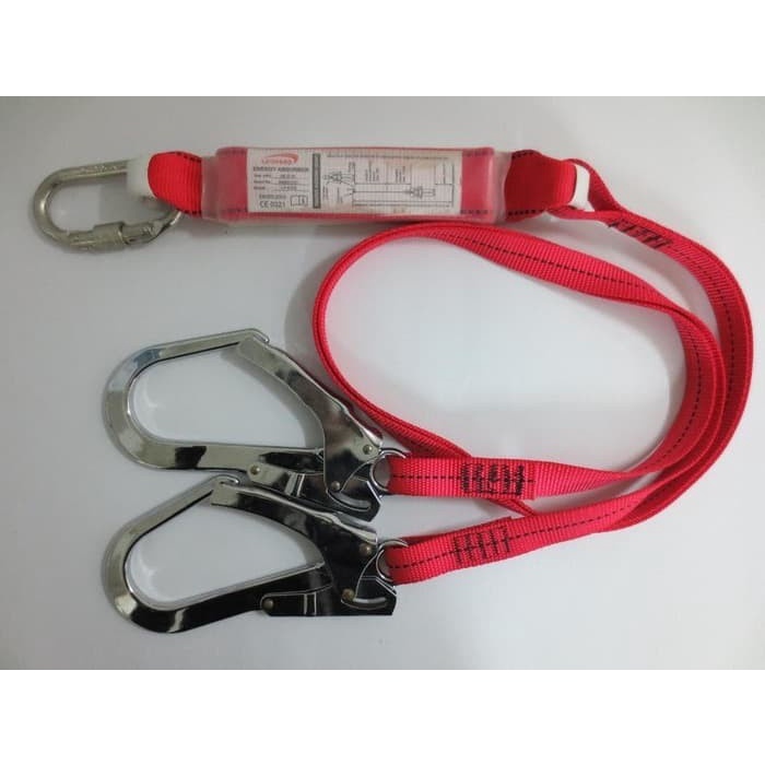 Double Big Hook Webbing Lanyard Plus Absorber Leopard LP 0322