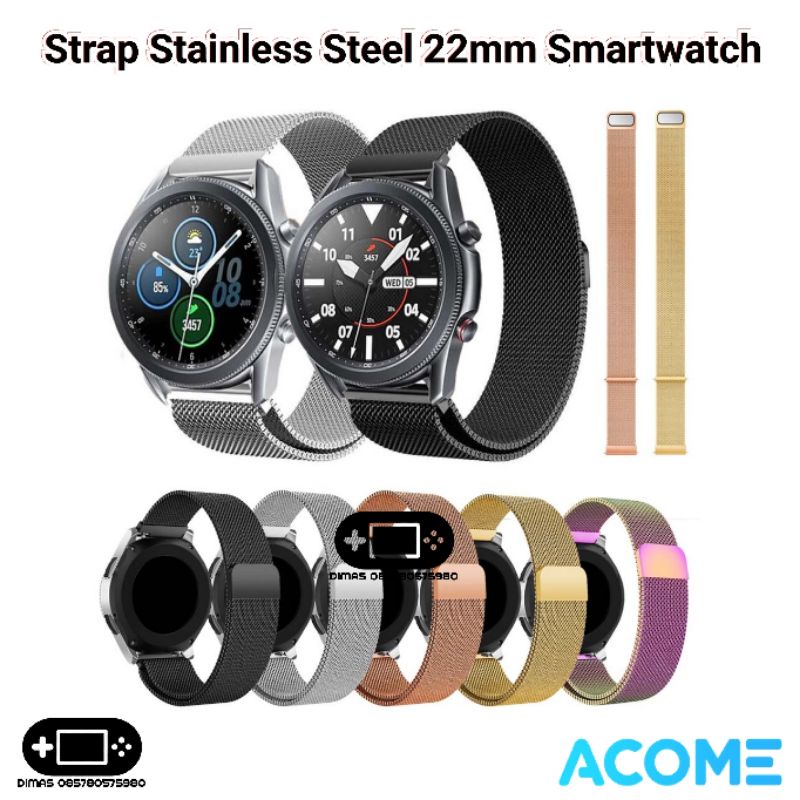 Strap Stainless 22mm acome watch c1 tali jam steel smartwatch