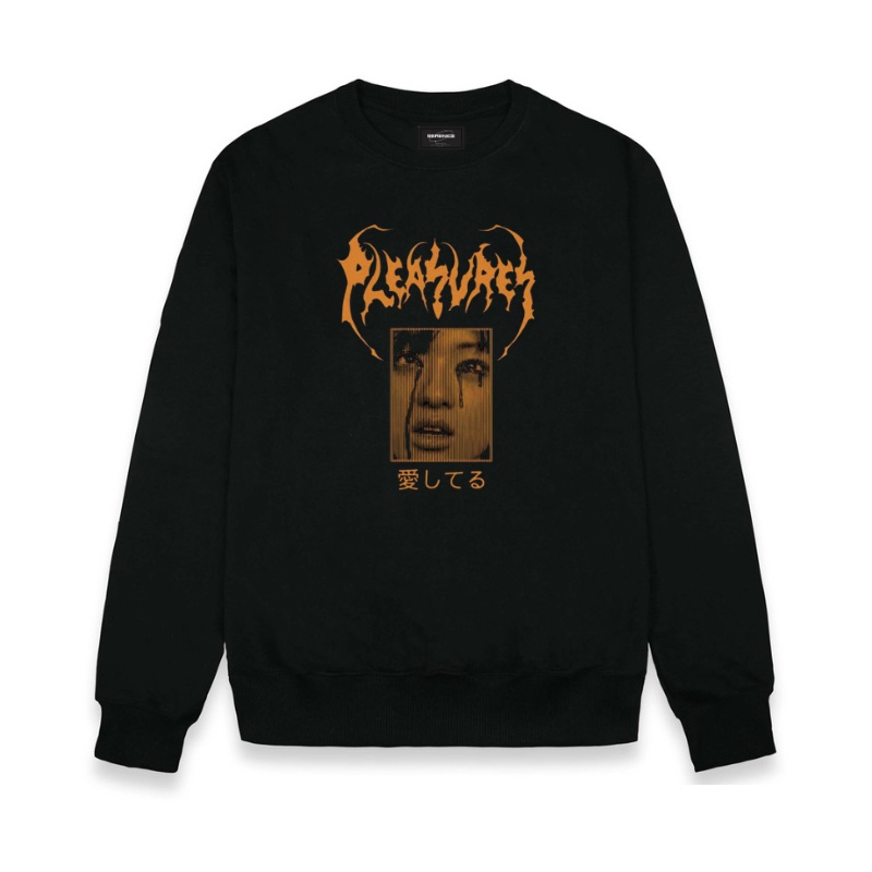 [METAL] Crewneck Sweater Pembangkang Black Motif Simpel Pria Dan Wanita Premium Quality Bahan Tebal Dan Lembut