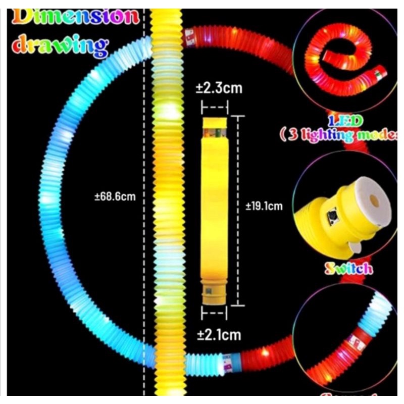 Pop tube LED selang lampu led Funny mainan lampu