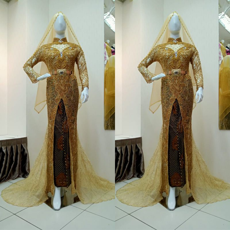 kebaya pengantin modern model blah ekor Payet)