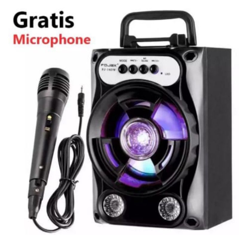 Speaker Bluetooth Full Bass Portabel Wireless Karaoke 3" Type-663 Mini Box Musik Free Mic