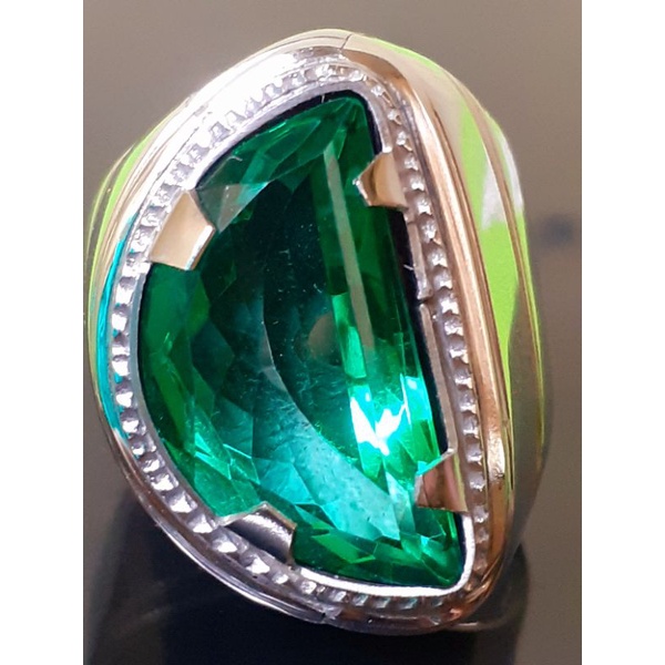 natural [EMERALD BERYL COLOMBIA 7.18CT SERTIFIKAT] zamrud colombia super kristal clean emban cincin 