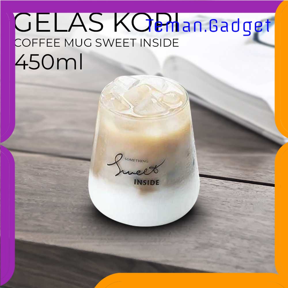 TG - DPR OLOEY Gelas Cangkir Kopi Glass Coffee Mug Sweet Inside 450ml - 0081