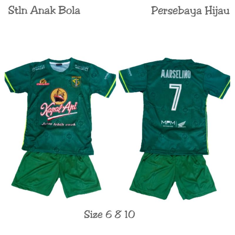 Jersey Persebaya home 2021 2022 anak baju bola persebaya Surabaya kids marcelino setelan anak bonek bonita boncil