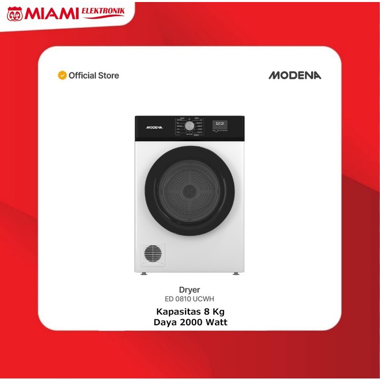 MODENA Electric Dryer - ED0810 / ED 0810 UCWH Mesin Pengering Baju