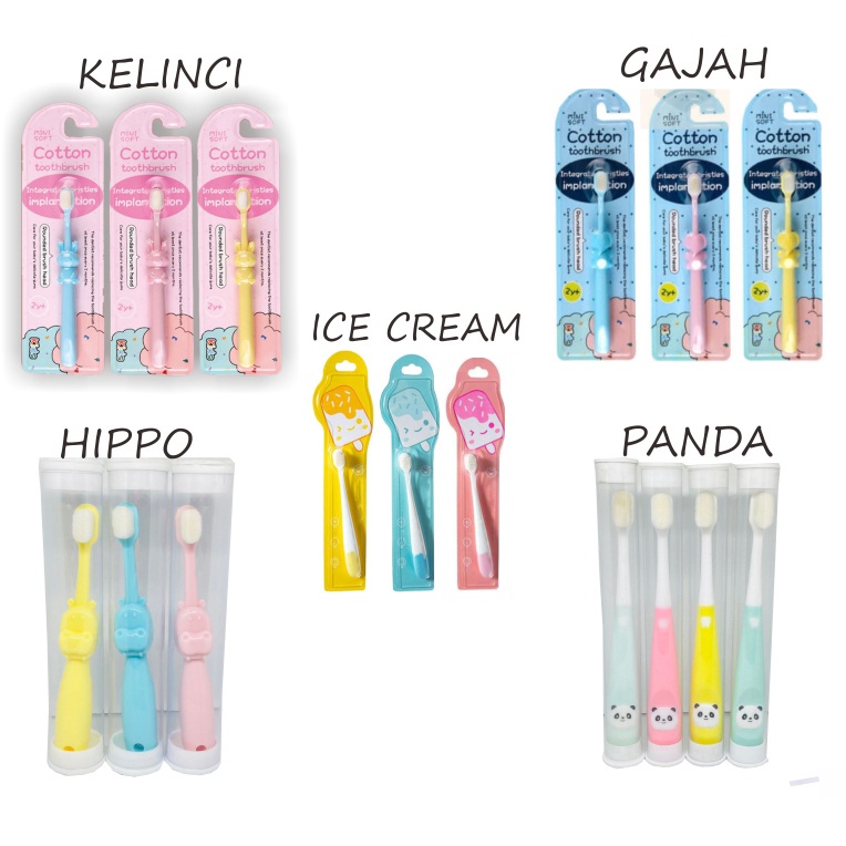 INFY - SIKAT GIGI BAYI ANAK Training Toothbrush Kids 1 tahun Karakter Panda Silicon Lembut Bulu Halus Import R576 R849