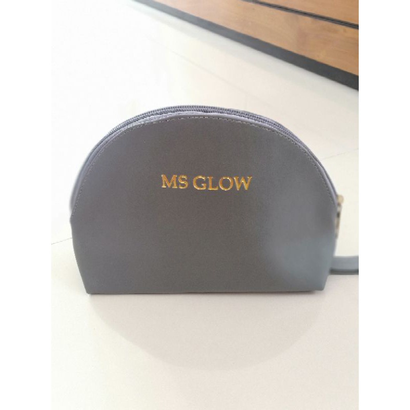 Pouch Ms Glow Original - Dompet Ms Glow Abu