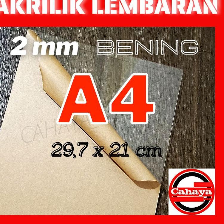 

⌅ Akrilik Acrylic Lembaran A4 2 mm Transparan Bening 29,7 x 21 cm Rapi Presisi Akrilik Potong GB21