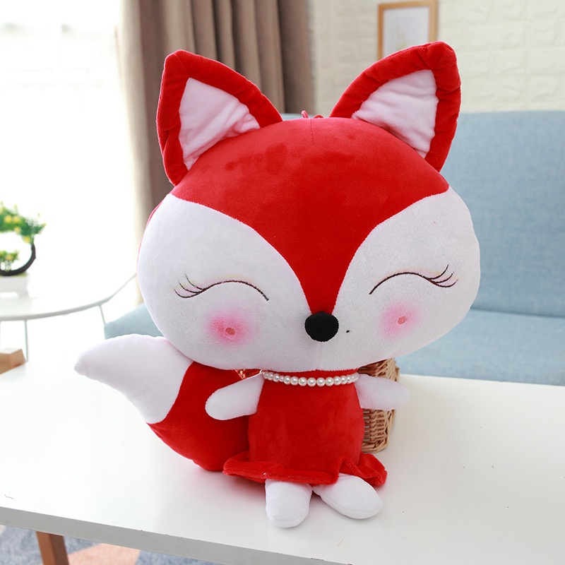 Boneka Cute Merah dan Biru Little Fox Boneka Fox Di 30Cm Hewan Kawaii plush Toy Boneka Bayi Kid's Hadiah Mini Mainan Mewah