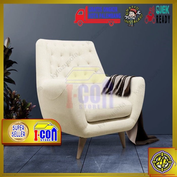 Toppan Sofa retro Felix Sofa 1 seater Minimalis Kursi Tamu lobby