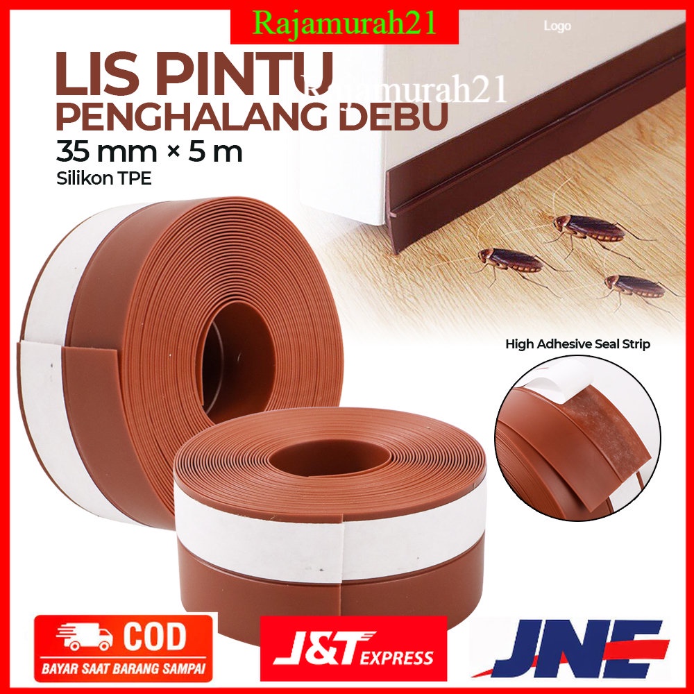 Lakban Penghalang Debu Serangga Pintu Rubber Flex Door Seal Strip Bottom Seal Waterproof 35mmx5m - 7RHXQCBR