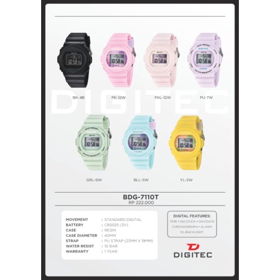 JAM TANGAN WANITA DIGITEC DG 7110 ORIGINAL TAHAN AIR 10 BAR