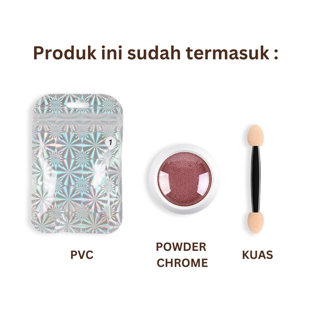 𝐂𝐢𝐭𝐚𝐝𝐞𝐚𝐥 - Mirror Powder Chrome Gliiter, Nail Art, Kutek Bubuk