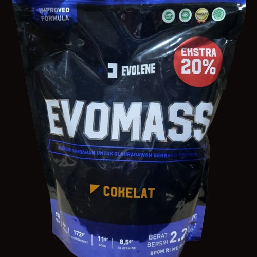 Evolene Evomass 5 lbs 2,26 kg Evo Mass Susu Protein Otot Mass Gainer Penambah Berat Badan