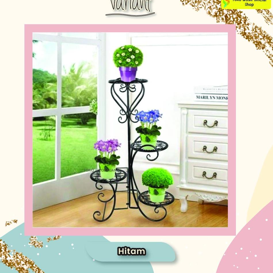 ANR.21De22х ◦ Rak Bunga Besi Standing Pot Rak Bunga Besi Susun Besi Pot Bunga Vas Rak Bunga Susun