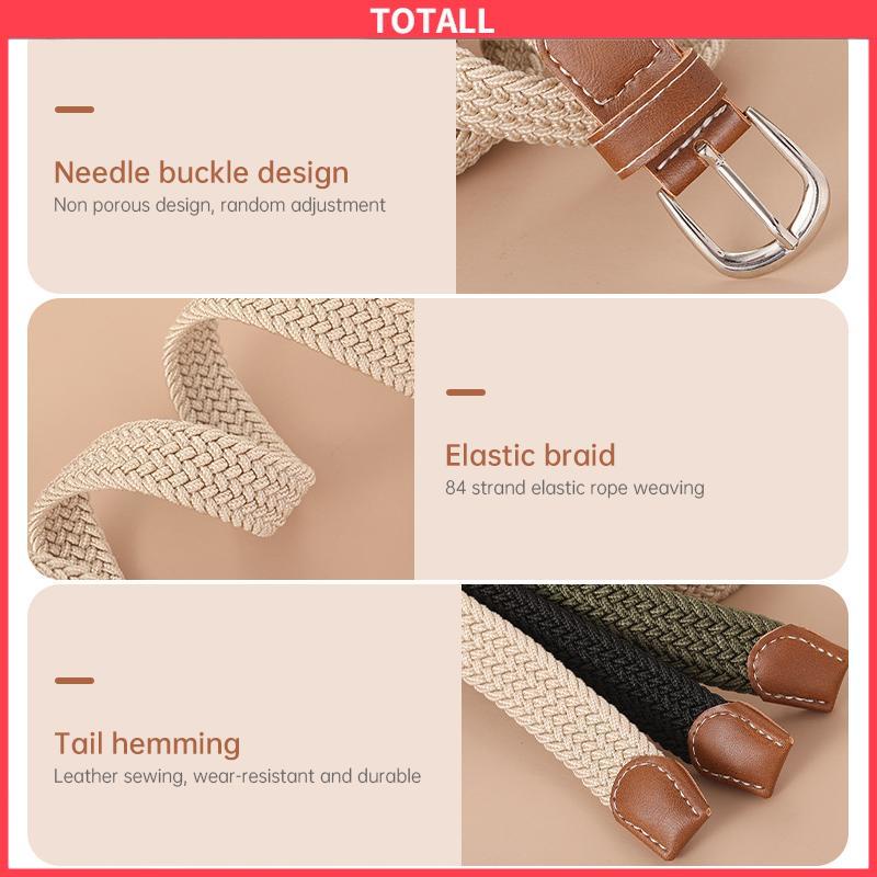COD Sabuk Elastis Tenun Tak Terlihat Mulus  Tanpa Lubang Tanpa Punching Pria Wanita Sabuk Serbaguna-Totall