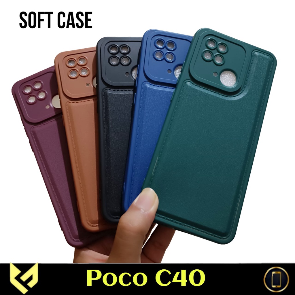 Promo Case XIAOMI POCO C40 Soft Case Leather Pro Casing TPU Lembut Tekstur Kulit Anti Benturan Fids Store