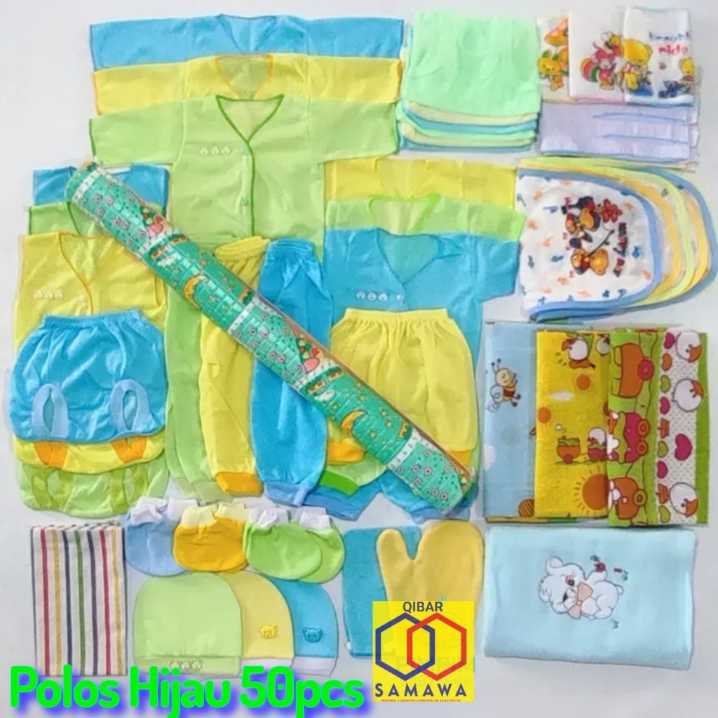 50pcs Paket Baju Bayi Komplit Lengkap Cocok Dipakai Sendiri Ataupun Kado Ekonomis Hemat