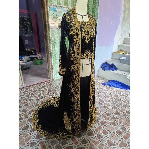 kebaya bludru kutu baru full bordir payet/kebaya bludru kutu baru/kebaya ekor pengantin