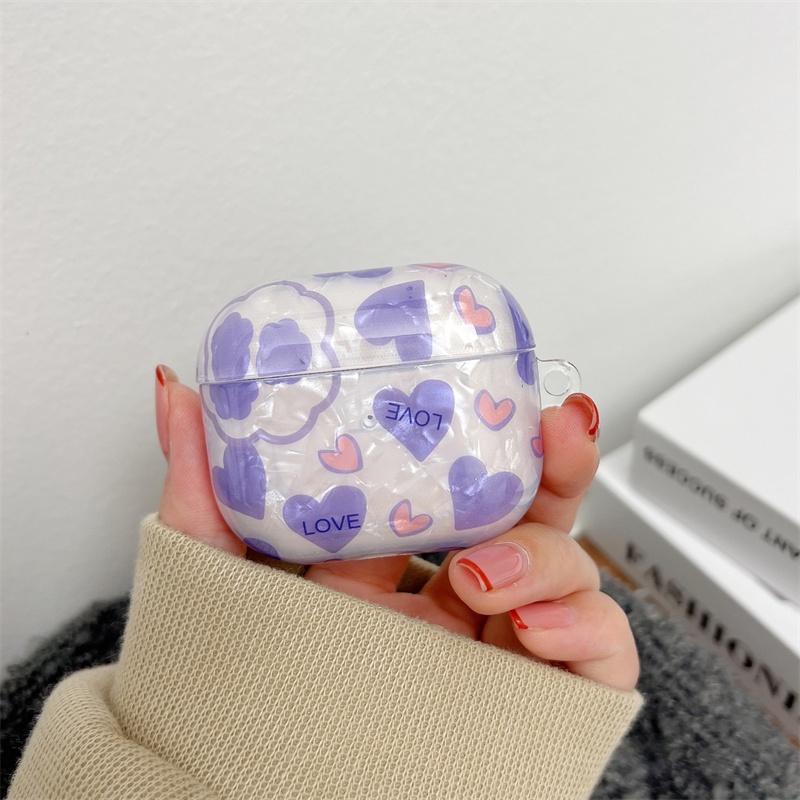 Casing Mutiara Lucu Mewah Untuk Apple Airpods1 2 3 Pro Gelang Rantai Case Untuk AirPods Pro Case Dengan Gantungan Kunci Earphone Hati Bunga