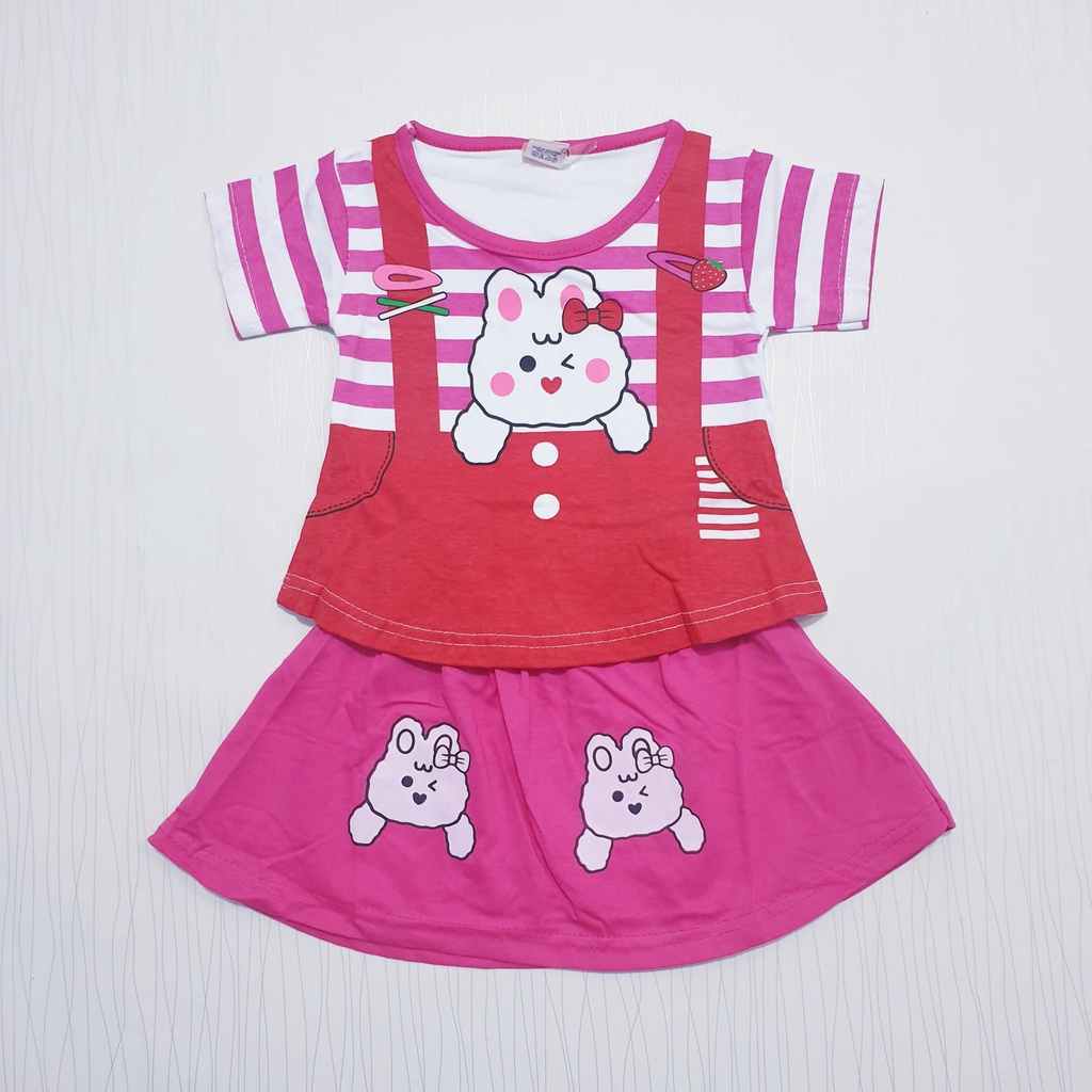 setelan rok anak perempuan baby gracia usia 0-12 bulan / pakaian baby cewe &lt; 1 tahun