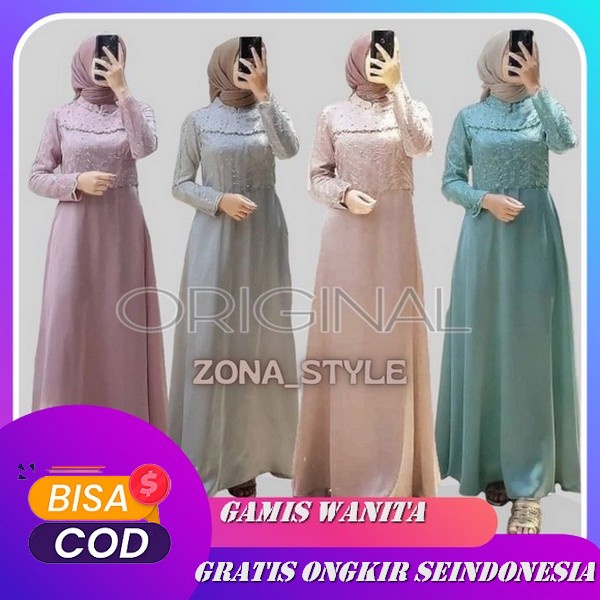 Gamis Ethica Ayumi 354 Ayumi354 Sea Pine Taupe Grey Original Baju Gamis Wanita Kekinian Terbaru Impo