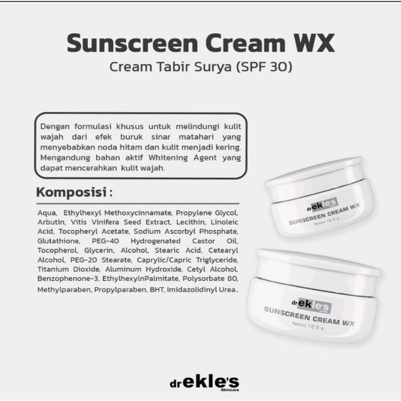 Dr ekles skincare-Sunscreen WX premium Dr ekles skincare
