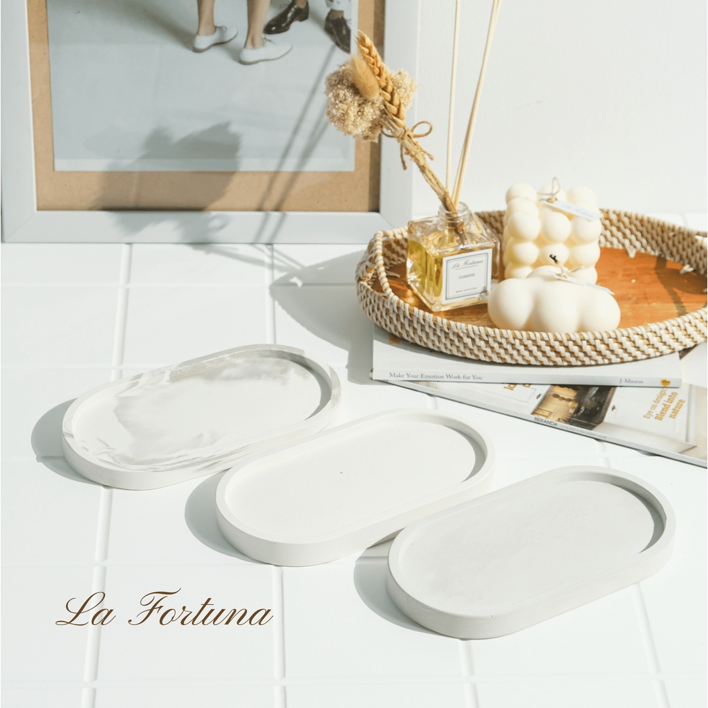 COASTER TATAKAN - LA FORTUNA | COASTER SEMEN | TATAKAN MARBLE | TATAKAN SEMEN | TATAKAN SEMEN | TRAY AESTHETIC | COASTER CONCRETE | OVAL TRAY | NAMPAN TATAKAN