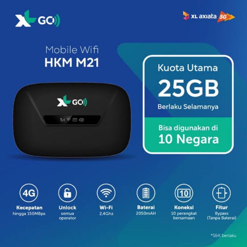 MODEM 4G ALL OPERATOR MIFI XL GO IZI LTE HKM M21 M22 Unlock FREE XL GO IZI 25 GB
