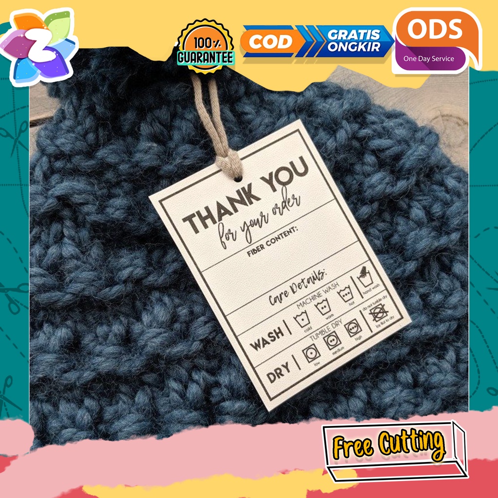 

4 8-15 Hang Tag Custom Label Baju Hangtag Hijab Jilbab Pakaian Thrift