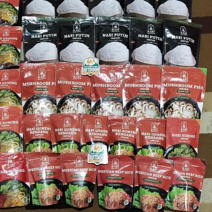 

Terlaku.../ Makanan Instan H EAT Makanan Gunung Nasi Putih, Nasi Kuning, Mashroom Pho, Nasi Goreng Rendang