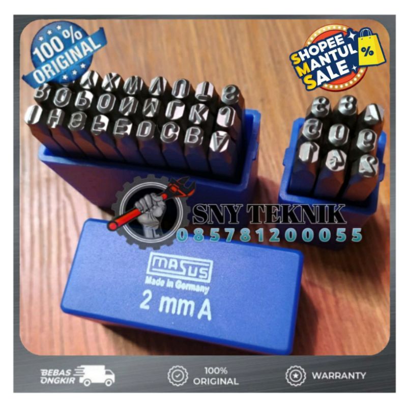 Huruf Ketok dan Angka Set 2,5 mm MASUS GERMANY