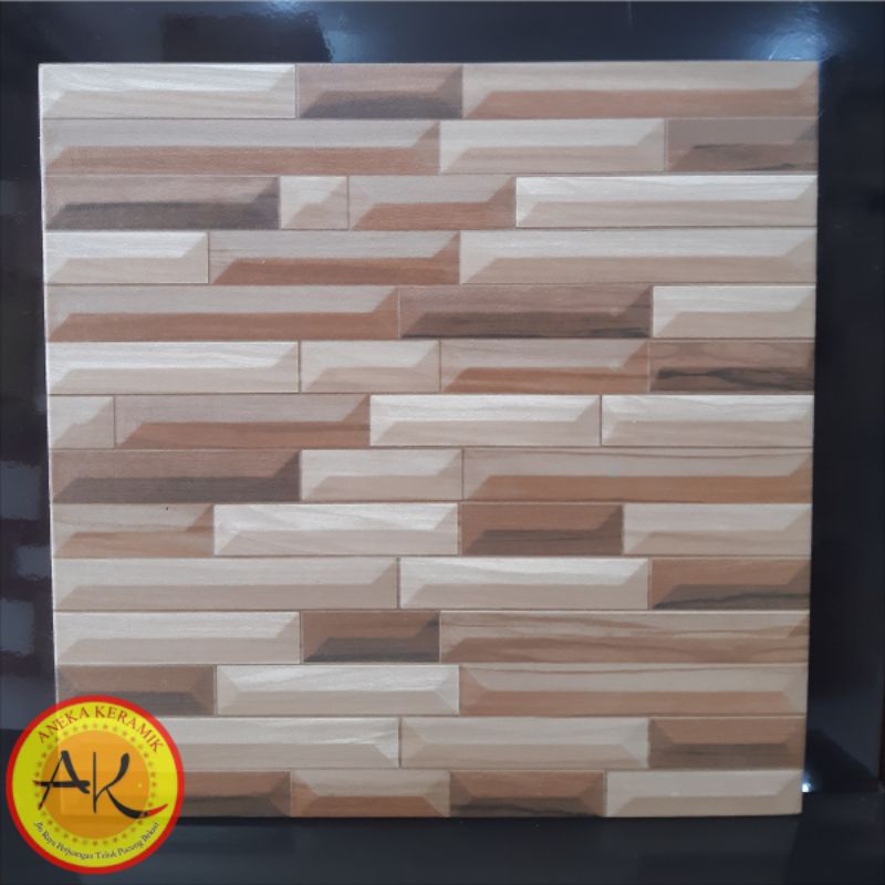 Keramik Lantai Teras Garasi Dinding Kasar Matt Motif Batu Alam Timbul 40x40 Nexus Beige