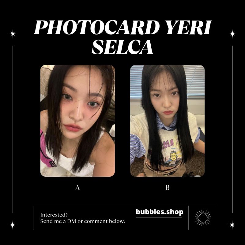 PHOTOCARD UNOFFICIAL YERI RED VELVET SELCA