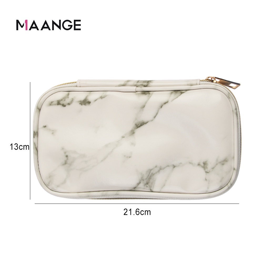 MAANGE 1Pcs Brush Bag Marble Make Up Pouch Pouch Bag Roll Kuas Makeup Kosmetik Organizer Serbaguna Multifungsi Kosmetik